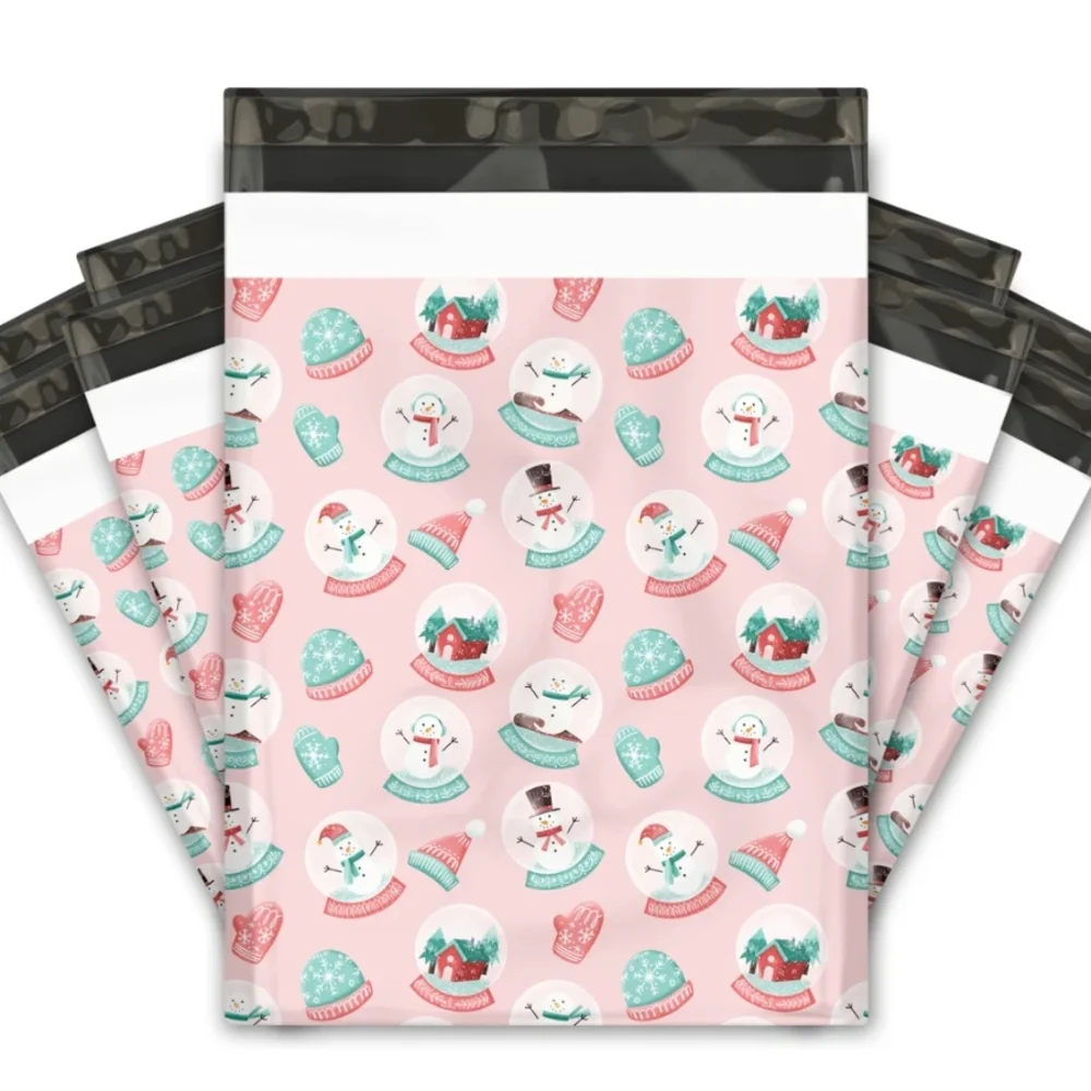 10 Snowman Snowglobe Polymailers
